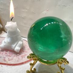 天然紫色锂云母水晶球形桌面摆件原始打磨办公桌装饰风水球