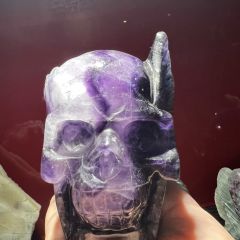 水晶雕刻骷髅头外贸货源万圣节家居摆件宝石鬼头恐怖工艺品摆件